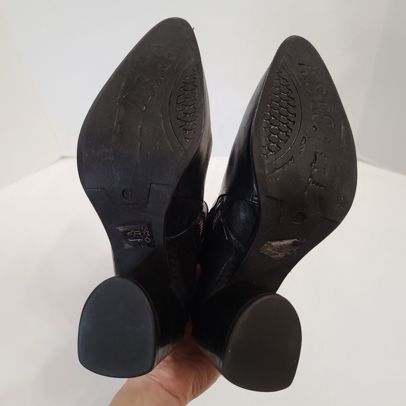 A.S.98 | Jase Asymmetric Zip Black Leather Booties Size 37 (6.5/7) - Picture 10 of 14